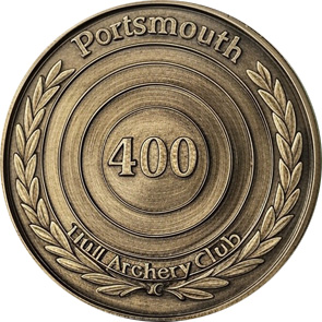 400 Point Badge awarded for scoring 400 in Portsmouth shoot at Hull Archery Club