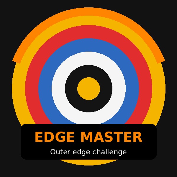 Edge Master Badge awarded for repeatedly hitting the outer edge of the target