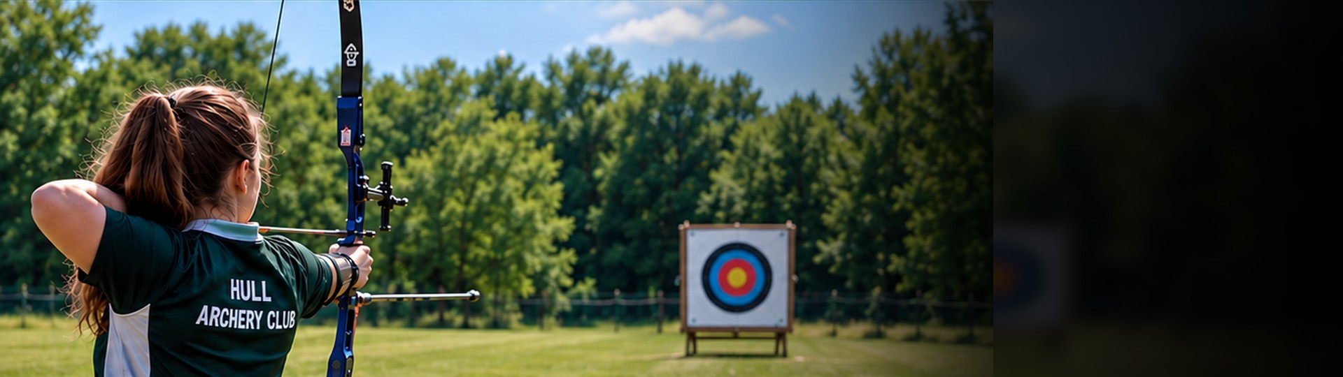 Outdoor target archery on a clear range