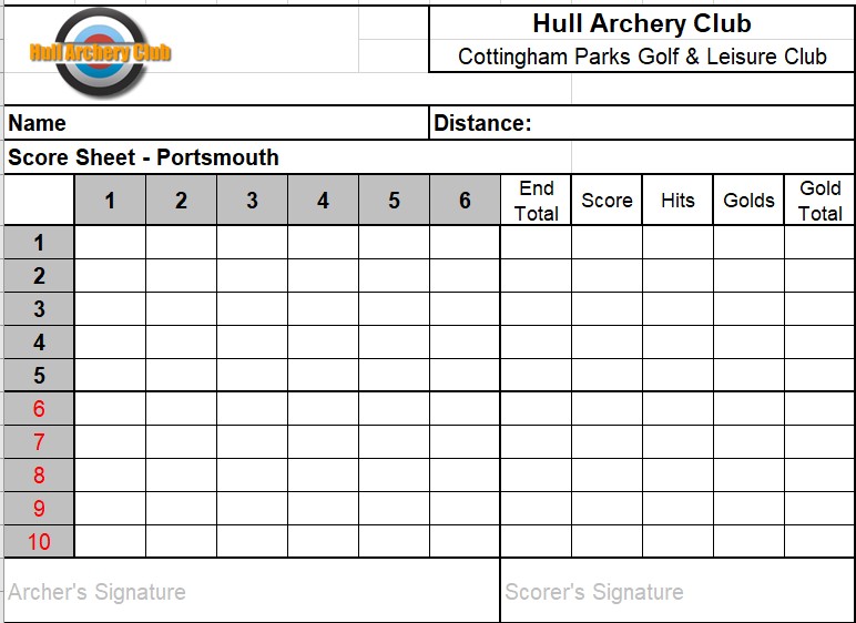 score sheet