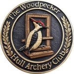 Woodpecker Badge awarded for hitting the wooden frame instead of the target at Hull Archery Club